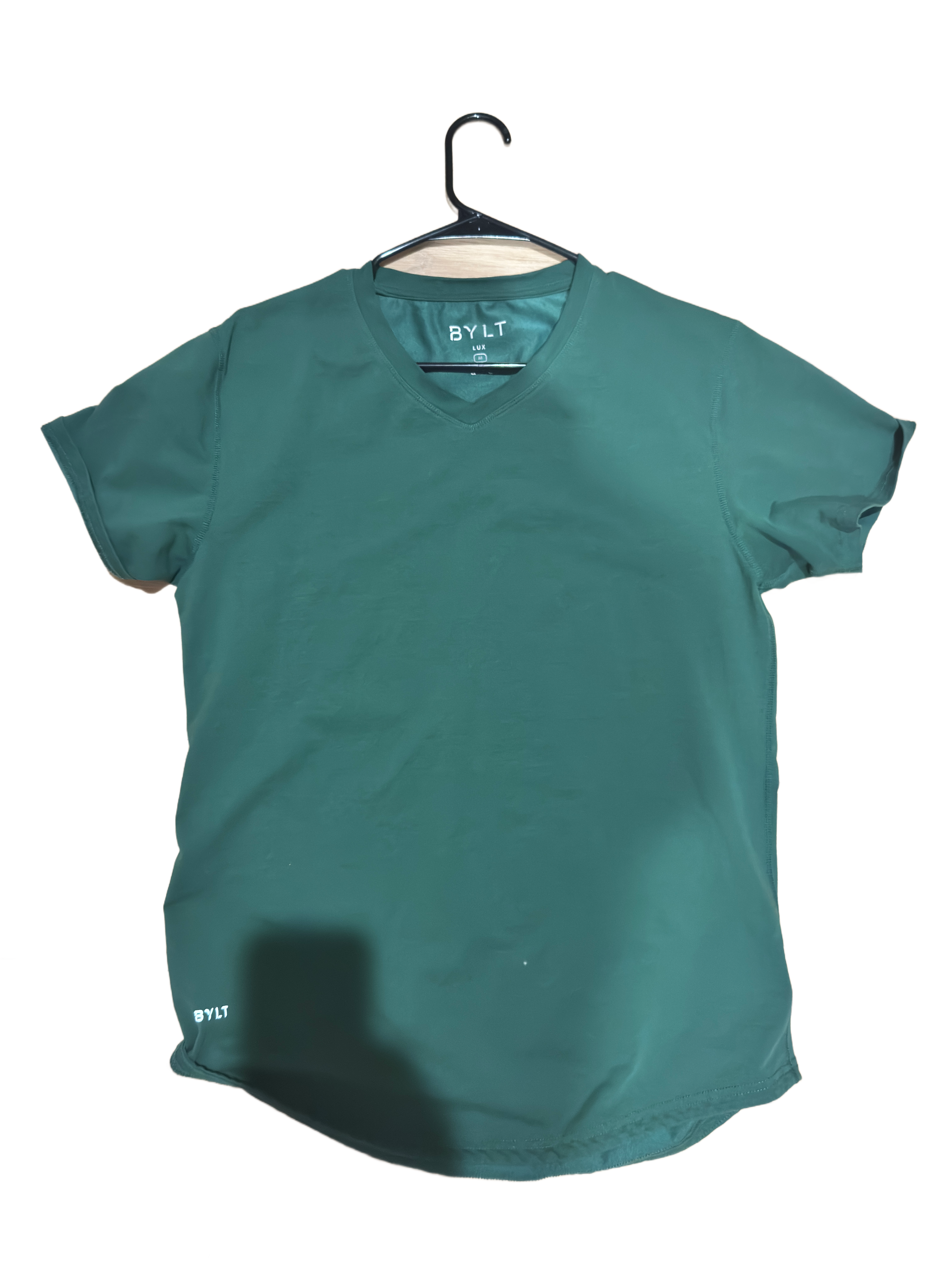 BYLT Men's Performance V-Neck T-Shirt Medium M Green Athleisure